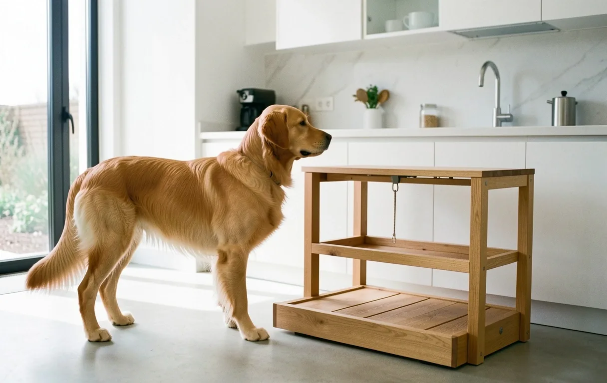 Hund in moderner Wohnumgebung